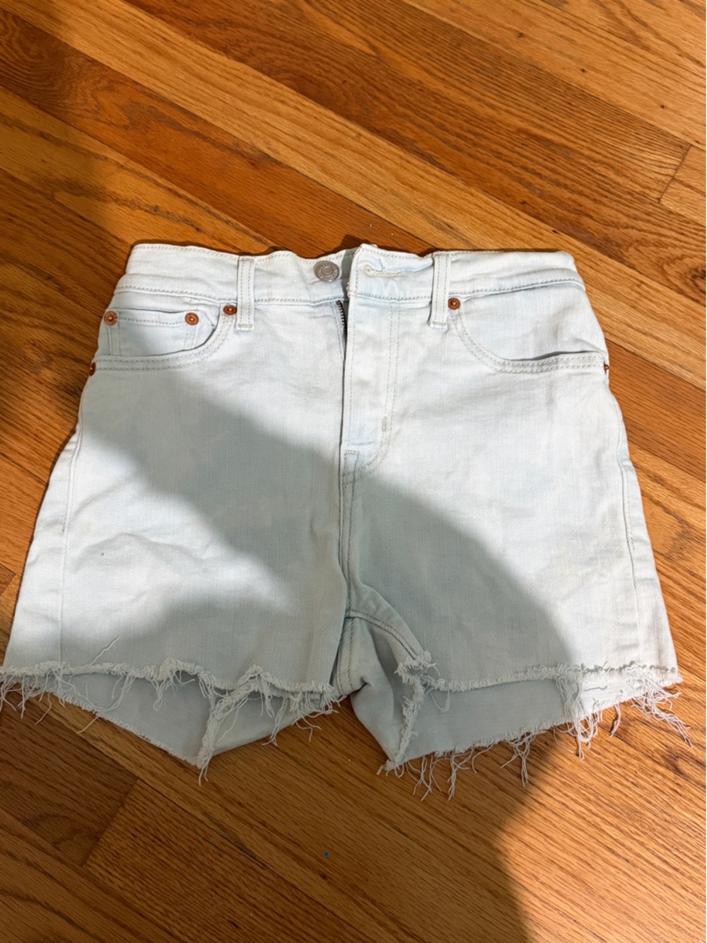 Levi’s Womens High-Rise Light Wash Denim Shorts